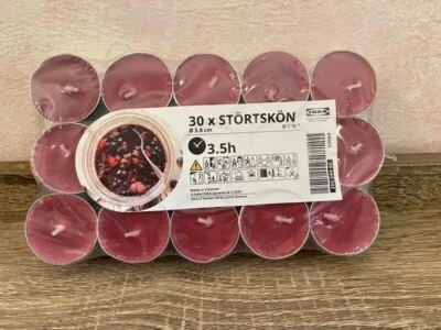 30 Ikea STÖRTSKÖN Scented tealight, Berries/red burning time 3.5hr - Image 1 of 4