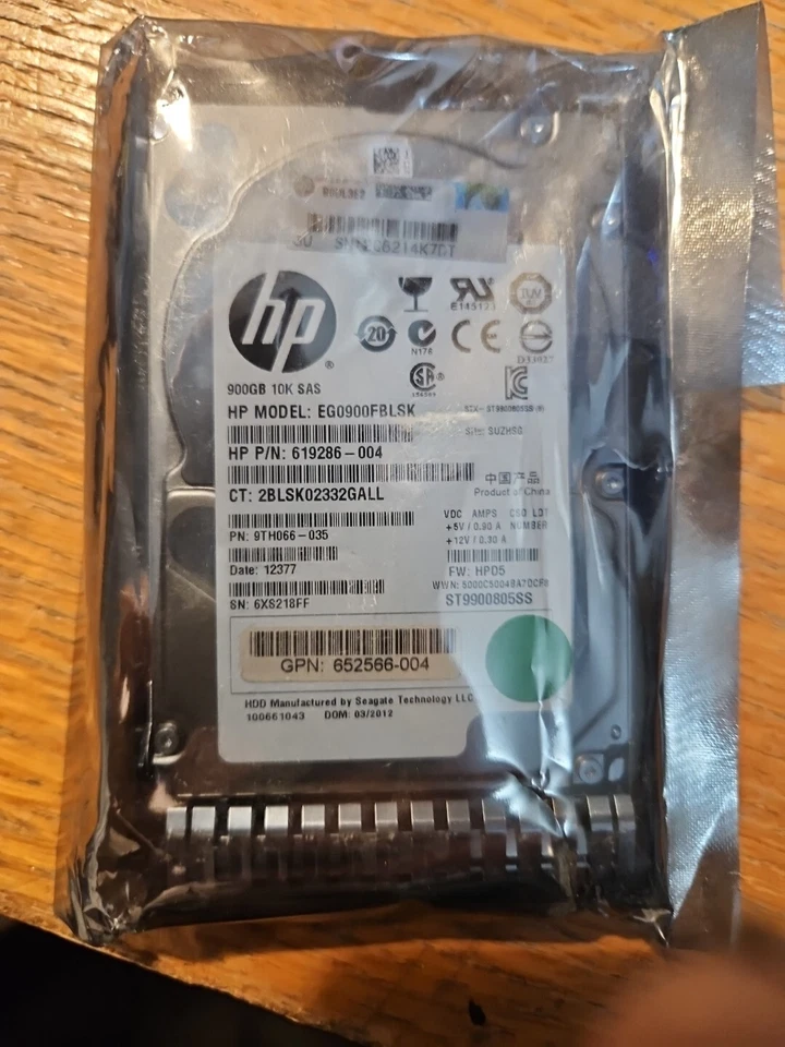 HP 900GB Internal,10000 RPM,2.5inch (EG0900FBLSK) Hard Drive - Image 1 of 1
