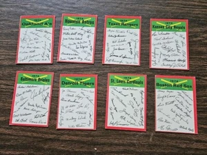 1974 Topps MLB Baseball - Team Checklist - 8 Card Lit - EX - Free Shipping  - Picture 1 of 6