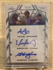 2022 Leaf Trinity Adael Amador Ezequiel Tovar Gabriel Hughes Triple Auto #'d /49