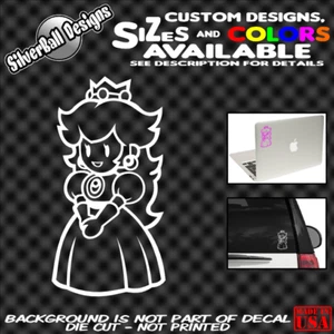 Princess Peach Custom Vinyl Sticker 3DS Wii Nintendo NES SNES SWITCH N64 Mario - Bild 1 von 1