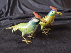 Pair of Antique Cloisonne Figural Bird Incense Burners With Removable Caps - Picture 1 of 16