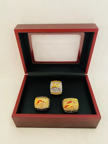 3 PCS Denver Broncos Championship Ring Set W Box, 🇺🇸 SHIP Cover