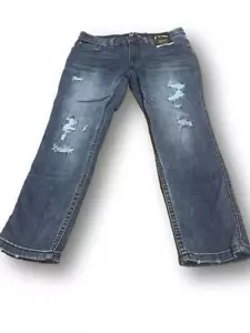 Boys Distressed Skinny Mid-Rise Jeans - art class Dark Wash 10H - Picture 1 of 2