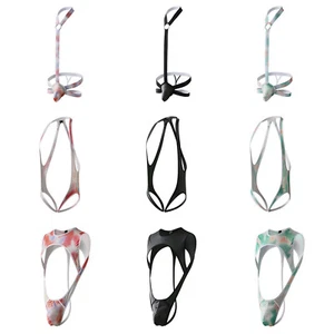 Mens Jumpsuit Jockstrap Bodysuit Sleeveless Leotards Sexy Underwear G-String - Picture 1 of 57