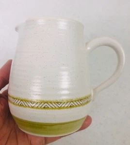 Franciscan HACIENDA GREEN Creamer Earthenware Green & Tan Geometric Bands USA - Picture 1 of 7