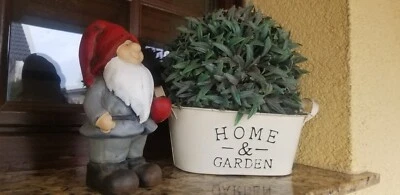 3 tlg, Gartenzwerg Pflanztopf Blech Lavendel, Zwerg Garten Figur Set - Bild 1 von 4