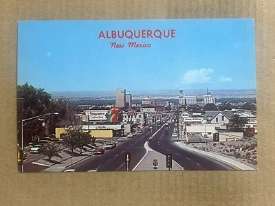 Postcard Albuquerque NM New Mexico Skyline Aerial View Coronado Freeway Highway - Image 1 of 2