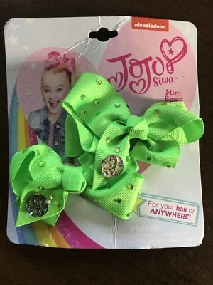 Набор мини-луков JoJo Siwa, неоново-зеленый со стразами - Изображение 1 из 2