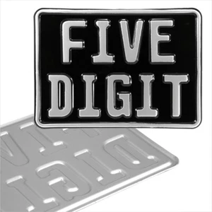 Novelty 7x5 GERMAN BLACK SILVER motorcycle pressed number plate metal aluminium - Picture 1 of 4