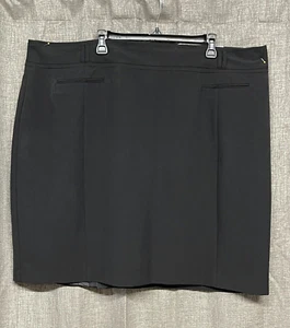 Falda negra Signature Ashley Stewart para mujer talla 26 cintura grande 48" largo 24,5" - Imagen 1 de 10