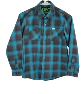 Dixxon Flannel Co Shirt Youth Division Pearl Snap Shadow Plaid Youth Size Medium - Picture 1 of 11