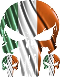  SKULL IRISH FLAG LOGO VINYL DECAL HOOD SIDE FOR CAR TRUCK 28" - Picture 1 of 1