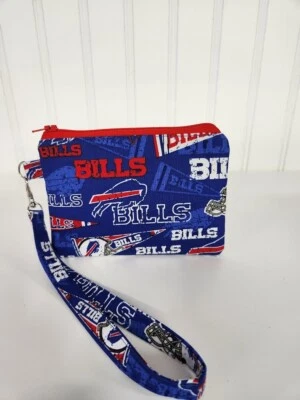 Buffalo Bills, Coin Purse/Wristlet, Strap, Lined, Cotton, Handmade in Ohio - Image 1 of 3