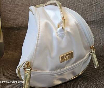  Dior Parfum Neceser Kosmetik Bag Beauty Tasche  Satinweißem Stoff - Bild 1 von 4