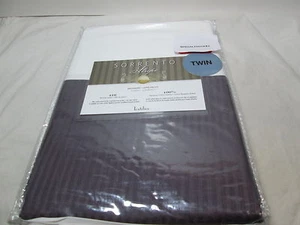 NEW Textilier Sorrento Stripe Twin Bedskirt ~  410 TC ~ Grape NIP - Picture 1 of 4