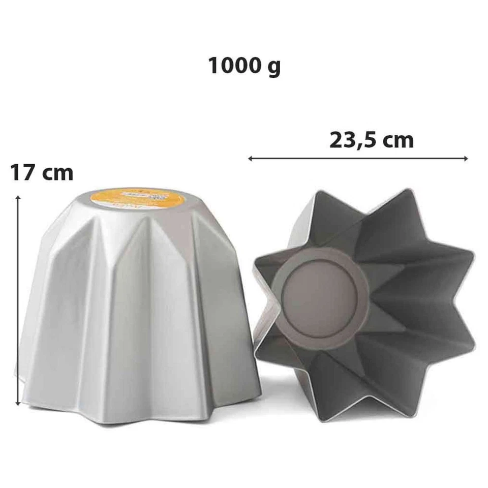 Decora 0062689 Stampo Pandoro in alluminio anodizzato 1 kg Argento