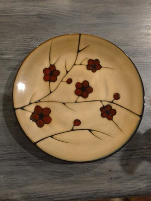 Plato de comedor PFALTZGRAFF ASTER 11 1/2” patrón retirado tema asiático rojo y negro Foto 1 de 4