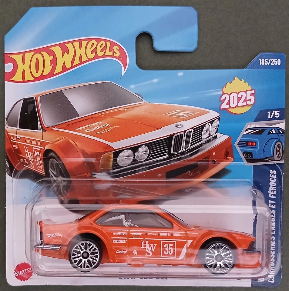 HOT WHEELS 2025 BMW 635 CSI, ORANGE, SHORT CARD. - Image 1 of 1