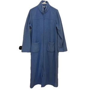 LL Bean Bata de Vellón Bolsillos con Cremallera Completa Tumbona Acogedora Azul Talla Mediana - Imagen 1 de 8
