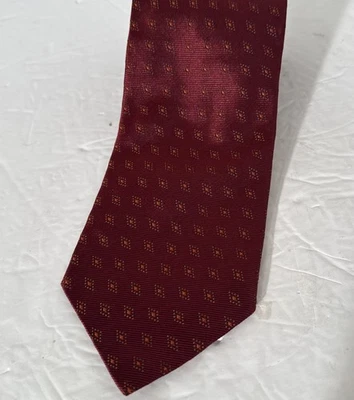 Corbata geométrica Ermenegildo Zegna roja y naranja 100 % seda hecha en Italia Foto 1 de 4