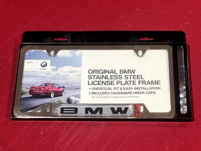 NOS Original BMW Stainless Steel License Plate Frame OEM#82120010395 - Polished - Image 1 of 4