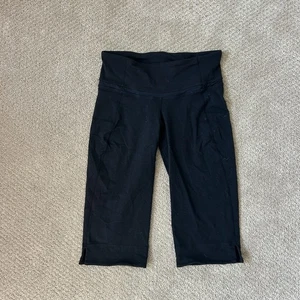 Lululemon Damen schwarz elastische Taille dünnes Bein Activewear Capri Leggings Größe 8 - Bild 1 von 3