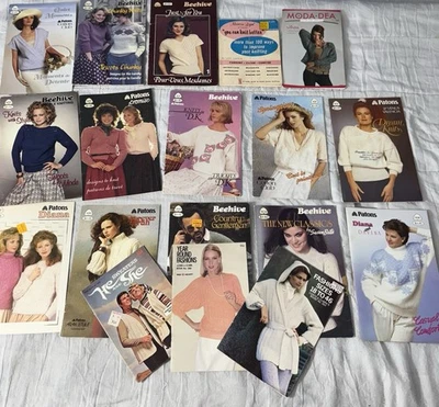 Lote de 18 libros de patrón de tejido vintage de patones de colmena (más otros) Foto 1 de 4