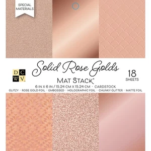 Diecuts With A View DCWV Cardstock Stack 6"X6" 18/Pkg-Rose Golds W/Specialty Fin - Picture 1 of 1