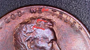 1985 Lincoln Memorial Penny Spiked Head Die Crack And Die Crack Reverse - Picture 1 of 11