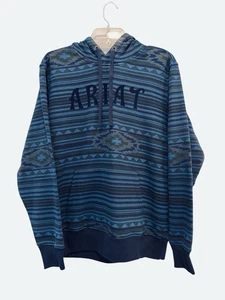 Ariat REAL Hoodie Dark River Aztec 3D Velvet Logo NWOT Women’s Size S Pullover - Picture 1 of 7