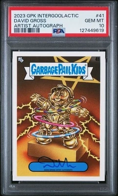 2023 Garbage Pail Kids GPK Intergoolactic 41 Artist Autograph DAVID GROSS PSA 10 - Image 1 of 2