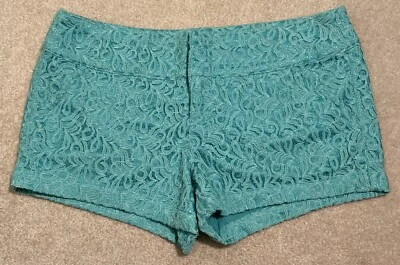Boom Boom Jeans Aqua Floral Paisley Embroidered Shorts Juniors Size 13 - Image 1 of 4