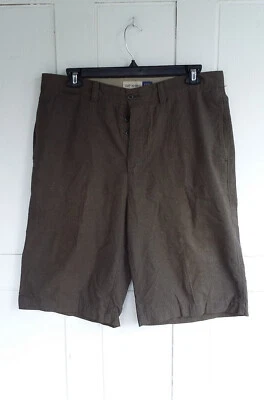 VINTAGE GAP BELOW THE KNEE MINI  CHECKED BUTTON FLY KHAKI CHINO SHORT - Image 1 of 4