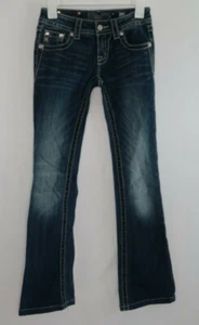 EUC Miss Me Denim Skinny Jeans Gems Studs Embroidered Bling Woman 25 - Picture 1 of 12