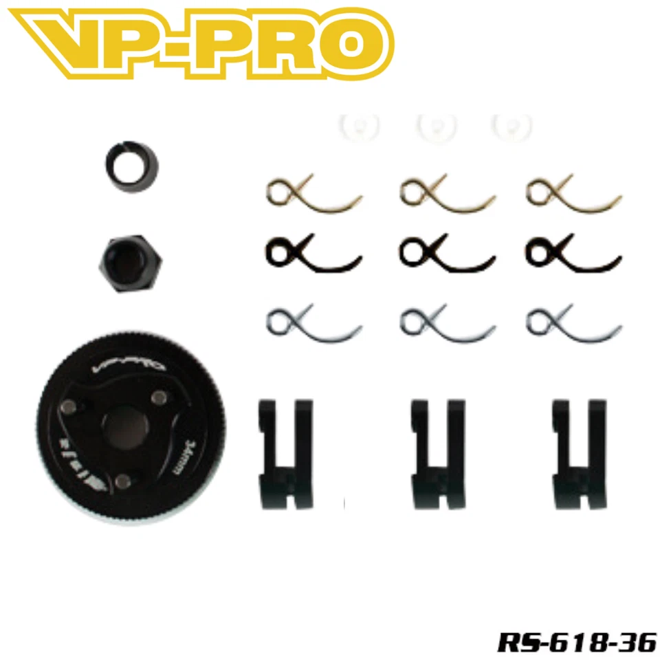 VP-PRO 36mm Clutch Set Flywheel 3 Shoe + Springs Nitro RC Car Truck Buggy Racing - Image 1 of 1