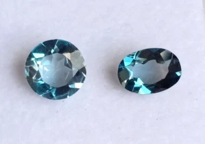 Beautiful Natural London Blue Topaz Oval & Round Cut Loose Gemstone 2.30 Cts - Picture 1 of 3