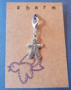 Gingerbread Man pendant tibetan silver stocking filler. - Picture 1 of 2