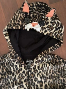 Nick and Nora Cheetah Cat Costume One Piece Soft & Warm Great For Halloween! - Picture 1 of 7