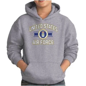 USAF United States Air Force Official Emblem Youth Hooded Sweatshirt Boy or Girl - Picture 1 of 9