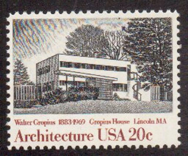 Scott # 2021...20 Cent...Architecture...Gropius House...5 Stamps - Image 1 of 1