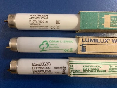 OSRAM SYLVANIA NARVA Fluorescent Lamp 15W Warm White 3000K T8 Tube 438x26mm - Image 1 of 3