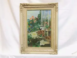 Original oil painting framed garden rose art Jacqueline Pietersen flowers signed - Picture 1 of 5