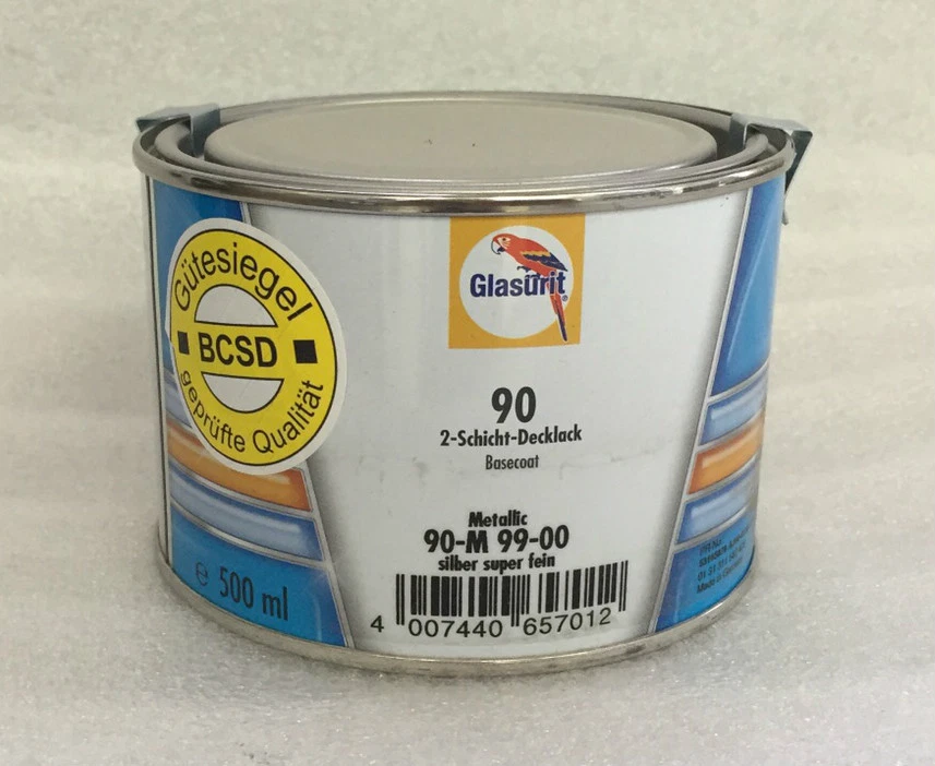 Glasurit 90-M 99/00 Vernice Miscelata ad Acqua Metallico Argento Super Fine 0,5 - Immagine 1 di 2