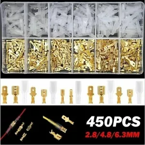 450Pcs 2.8/4.8/6.3mm Wire Connectors Kit Crimp Female/Male Spade Terminals Set - Picture 1 of 12