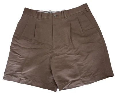 Pantalones Cortos Chinos Informales de Golf Ping Marrón Suave Algodón Plisado Para Hombre Talla 34 x 9 Foto 1 de 4