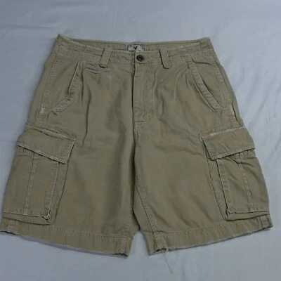 American Eagle 34 x 10" Khaki Distressed Cotton Cargo Shorts - Image 1 of 4