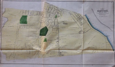 Mapa Plat 1869 ~ CUARTO BARRIO - CIUDAD de Hartford, Connecticut ~ (22x38)-#56 Foto 1 de 3