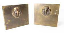 Antique Art Deco Pair of Bronze Brass Egyptian Revival Bookends