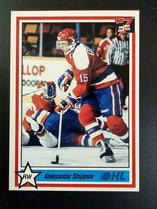 1990-91 7th Inning Sketch OHL #220 Alek Stojanov Dukes of Hamilton - Picture 1 of 6